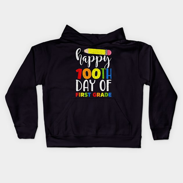 Happy th Day of First Grade for Teacher or Chid Cool Graphic  Vintage Men s Tees Kids Hoodie by GWCVFG